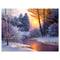 Designart - Winter Forest in River - Landscapes Painting Print on Wrapped Canvas